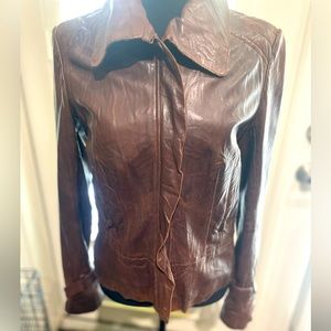 Guess leather bomber jacket.